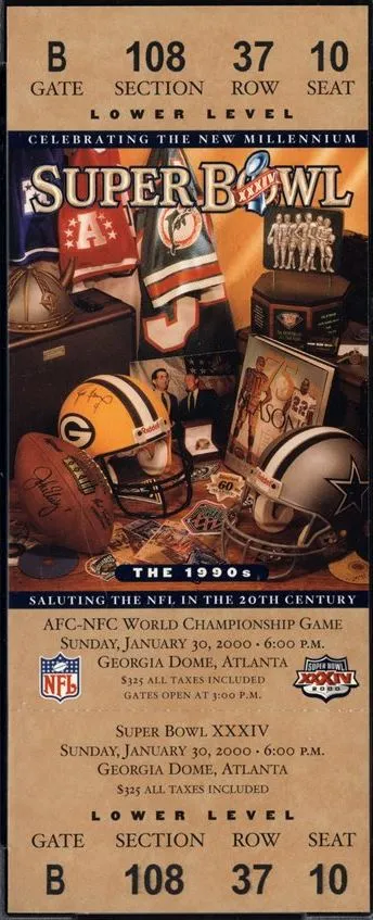 Super Bowl XXXIV      Ticket