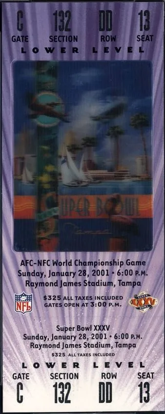 Super Bowl XXXV       Ticket