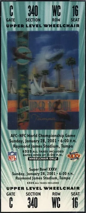 Super Bowl XXXV       Ticket