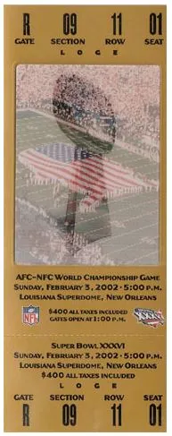Super Bowl XXXVI      Ticket