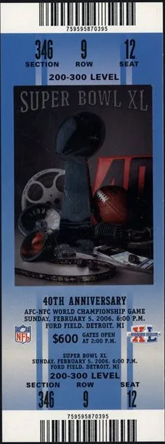 Super Bowl XL         Ticket