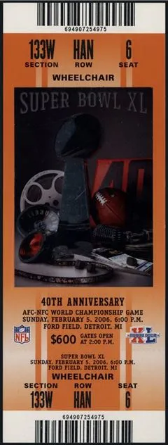 Super Bowl XL         Ticket