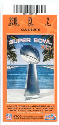 Super Bowl T          Ticket