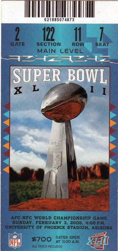 Super Bowl XLII       Ticket