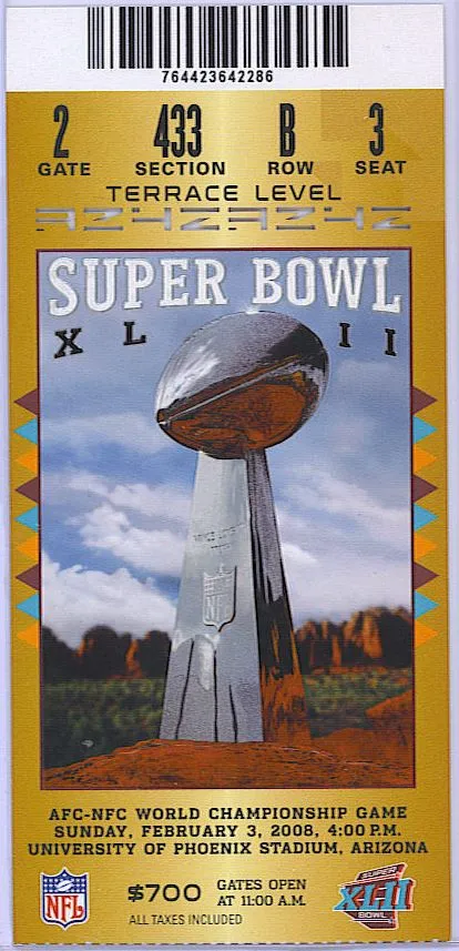 Super Bowl XLII       Ticket
