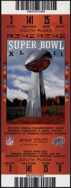 Super Bowl XLII       Ticket