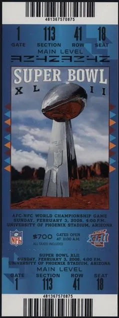 Super Bowl XLII       Ticket