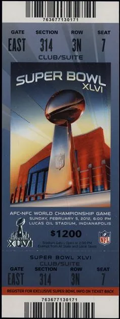Super Bowl XLVI       Ticket