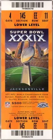 Super Bowl XXXIX      Ticket