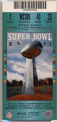 Super Bowl XLII       Ticket