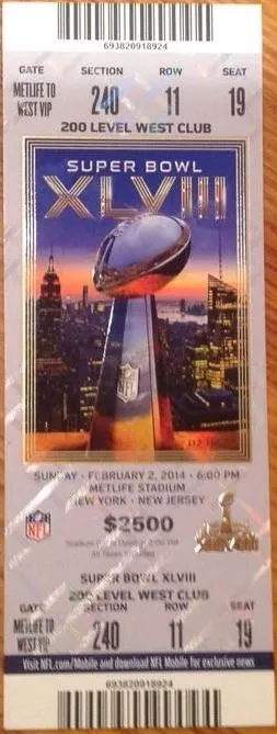 Super Bowl XLVIII     Ticket