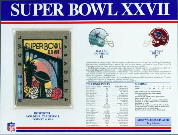 Super Bowl XXVII      Patch
