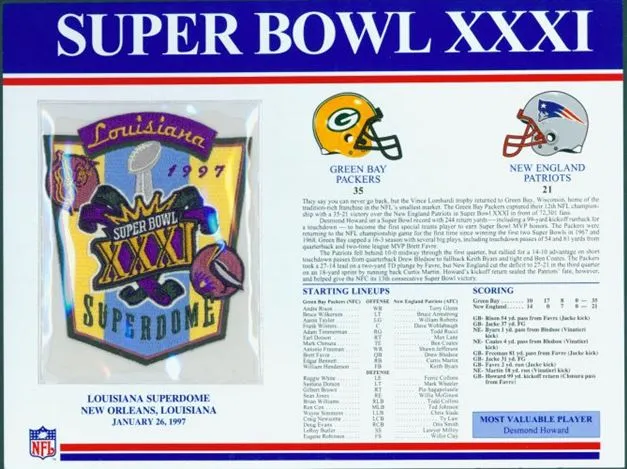 Super Bowl XXXI       Patch
