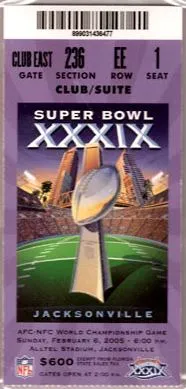 Super Bowl XXXIX      Ticket